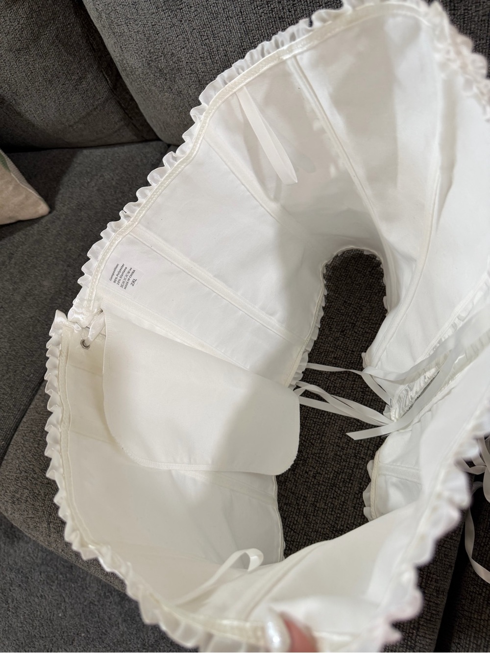 White Lace-Embroidered Strapless Bustier with 10+ sturdy boning - Picture 7 of 7